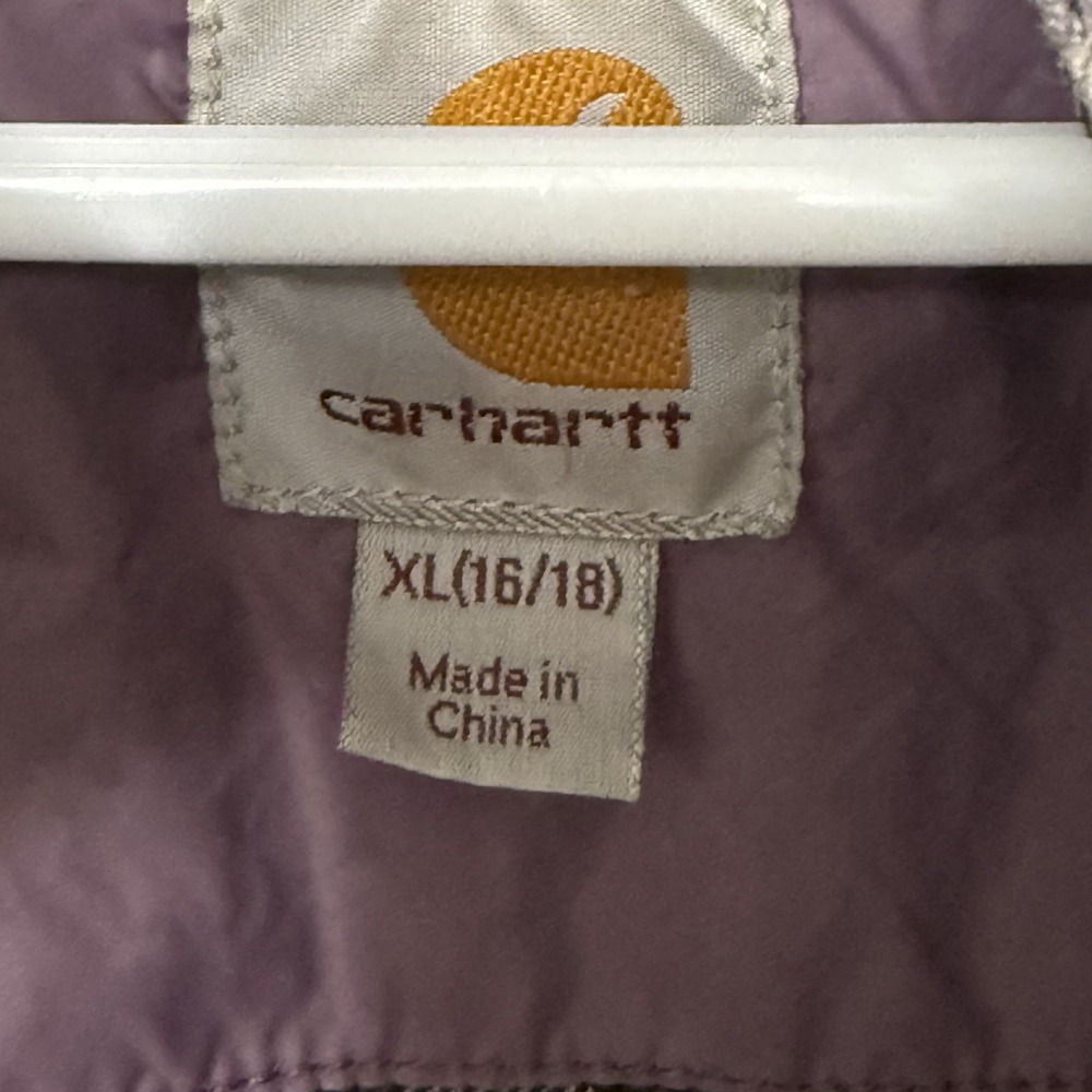 Carhartt Amoret Jacket Womens XL 16/18 Purple Quilted Hooded Flannel Lined - Picture 4 of 5